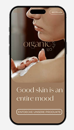 Mockup Mobile - Fiktive Organic Website