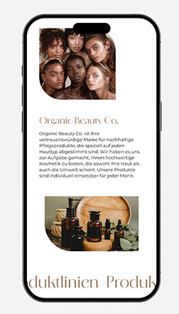 Mockup Mobile - Organic Website Informationslayout