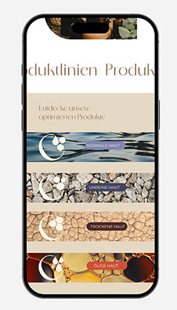 Mockup Mobile - Organic Website Kategorieauswahl