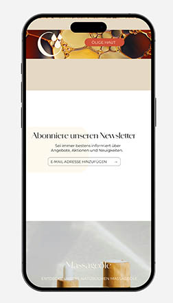 Mockup Mobile - Organic Website Newsletter Anmeldung